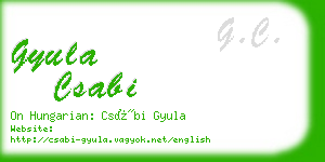 gyula csabi business card